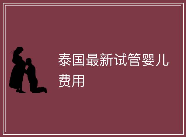 泰國最新試管嬰兒費用