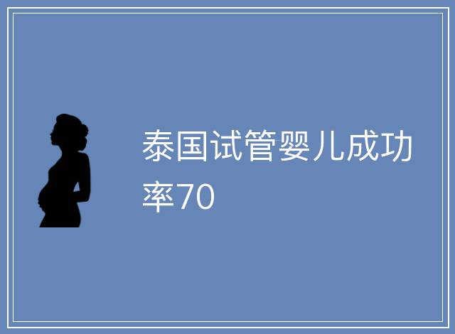 泰國試管嬰兒成功率70