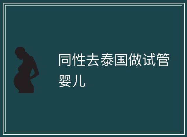 同性去泰國(guó)做試管嬰兒