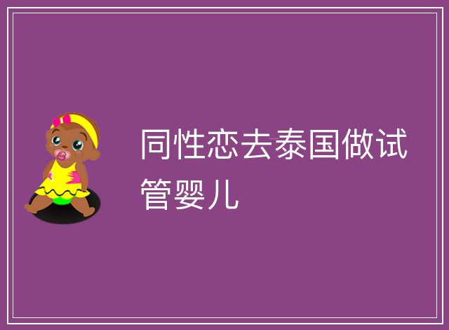 同性戀去泰國(guó)做試管嬰兒